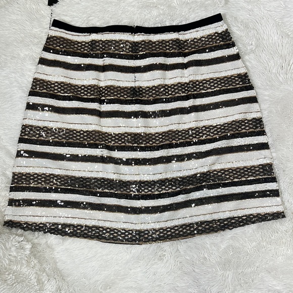 MARE’E POUR TOI ‘Flippy’ ALINE Sequin Skirt Size 24 Black, Brown, White - Picture 2 of 11